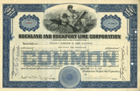 Rockland and Rockport Lime Corporation - Stock Certificate